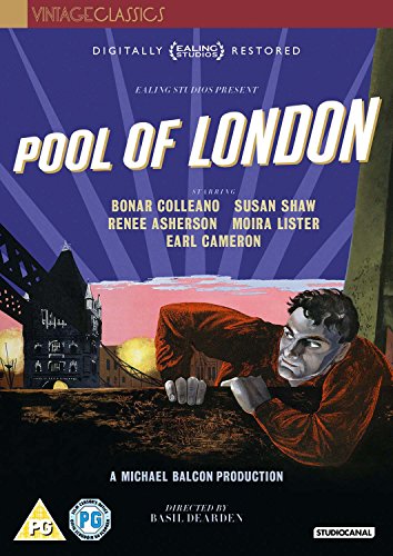 DVD cover for "Pool of London" featuring a man and London bridge.