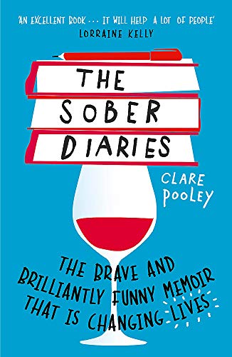 Book cover for The Sober Diaries by Clare Pooley featuring a wine glass illustration.