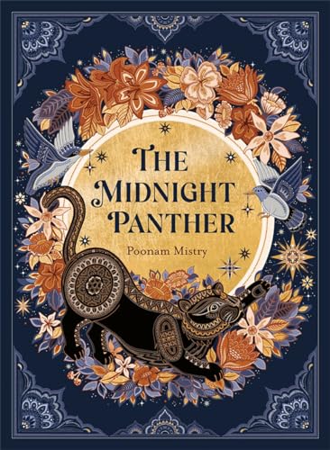 Book cover featuring a patterned black panther surrounded by floral illustrations and birds.
