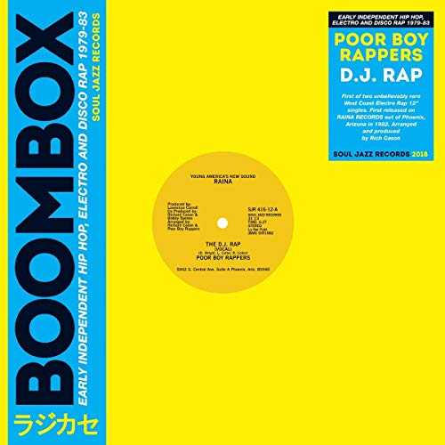 Yellow vinyl record cover for “Poor Boy Rappers - The D.J. Rap.”