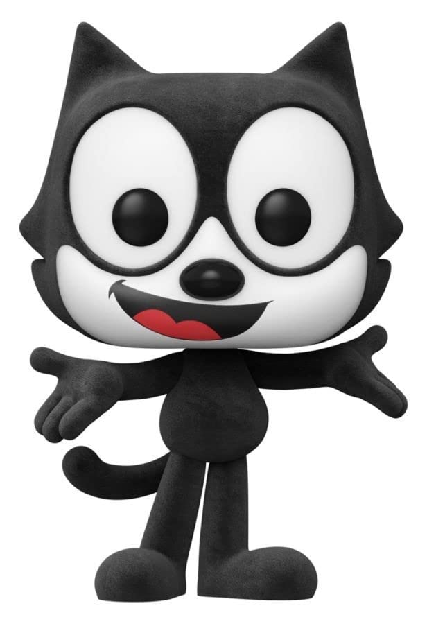 Flocked Felix the Cat Funko Pop figure with large eyes and arms outstretched.