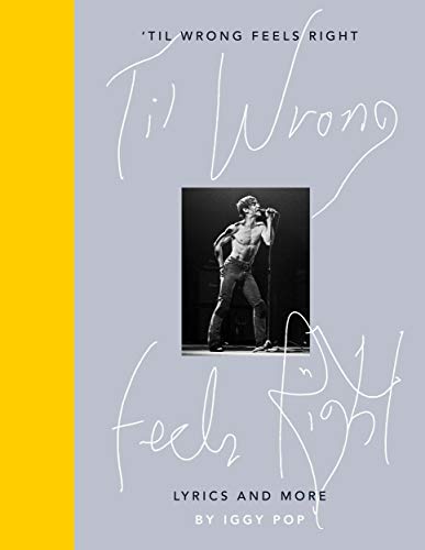 Book cover with a shirtless man singing, white cursive text, and a yellow side strip.
