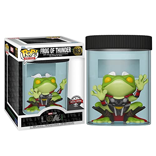 Funko Pop Frog of Thunder figure inside a clear jar with its display box.