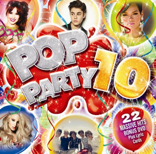 CD cover for "Pop Party 10" featuring portraits of pop music artists.