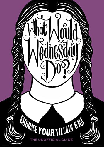 Book cover featuring Wednesday Addams’ braids and face with text overlay.