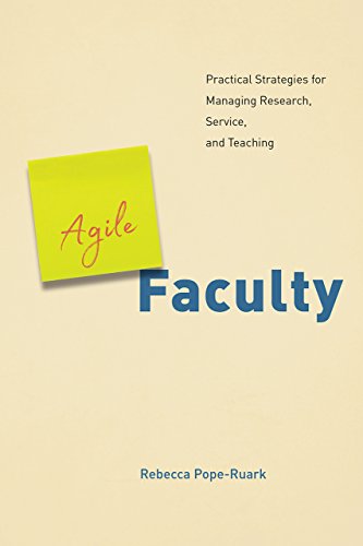 Book cover with "Agile Faculty" title and a yellow sticky note.