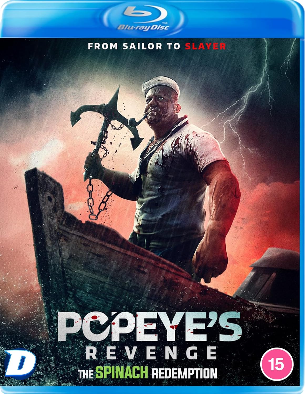 “Popeye’s Revenge” Blu-ray cover featuring a menacing Popeye with a weapon.