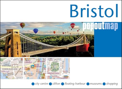 Bristol pop-up map cover featuring the Clifton Suspension Bridge and city map.