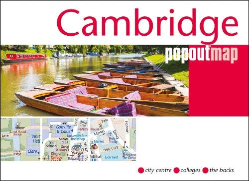 Cambridge PopOut Map cover with punts on the River Cam and map inset.