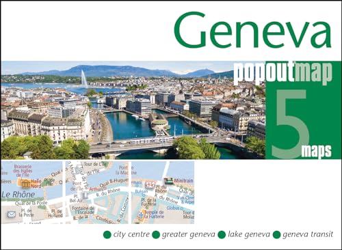 Geneva pop-up map cover with city skyline and street map details.
