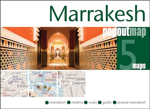 Marrakesh PopOut Map cover showing ornate archway and city map detail.