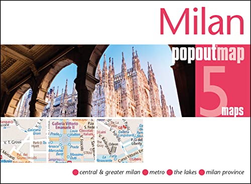 Cover of a Milan PopOut map featuring the Duomo and street map details.
