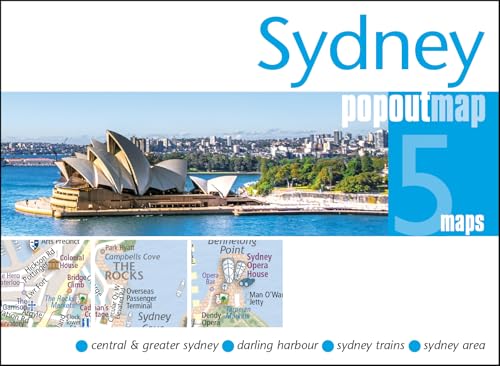 Sydney popout map with Opera House image and detailed city center views.