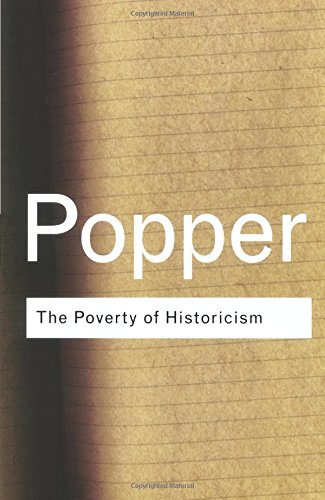 Book cover: "Popper, The Poverty of Historicism" with textured background.