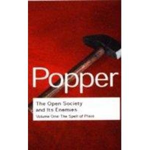 Red book cover with white text: "Popper, The Open Society and its Enemies, Vol I".