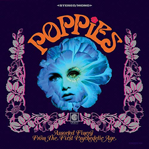 CD cover: woman's face within a blue and white poppy flower.