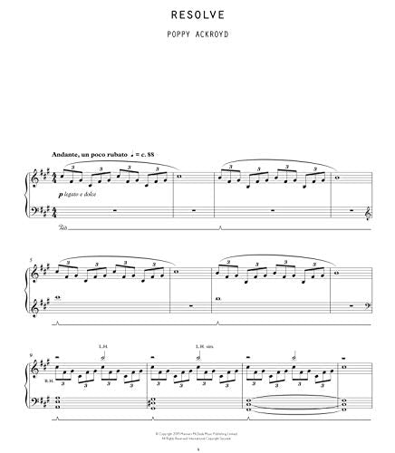 Sheet music excerpt for piano by Poppy Ackroyd, titled "Sketches.