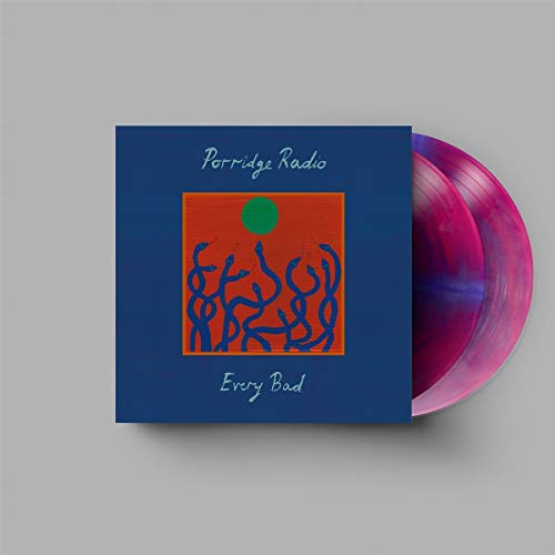 Porridge Radio Every Bad album cover with two purple and blue nebula vinyl discs.