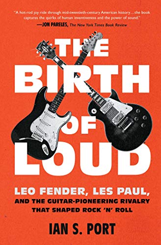 Book cover featuring two electric guitars on a red background.