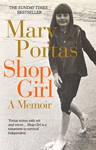 Book cover: "Shop Girl" memoir with a young woman walking barefoot.