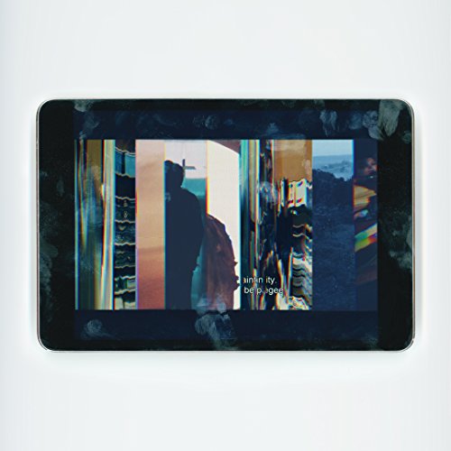 Vinyl record album cover with abstract, distorted vertical stripes.