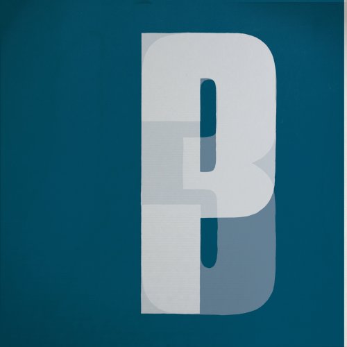 Dark teal album cover with a large, layered white letter "P".