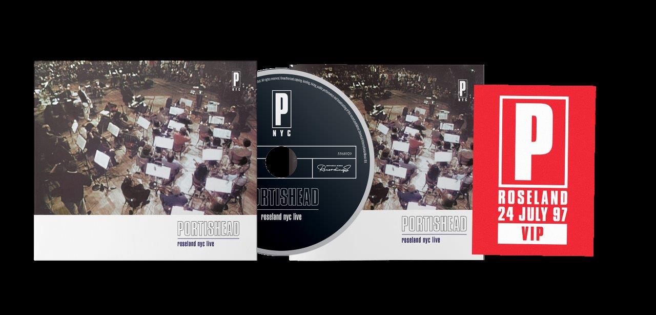 Portishead Roseland NYC Live CD packaging with band logo and concert details.