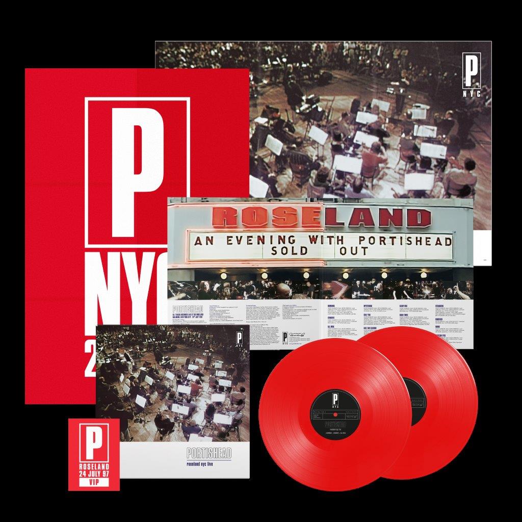 Portishead Roseland NYC Live 25th anniversary vinyl set with two red records and inserts.