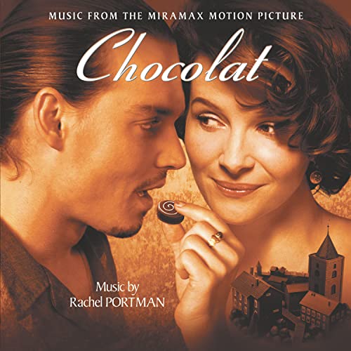 CD cover for “Chocolat” soundtrack featuring actors and a village scene.