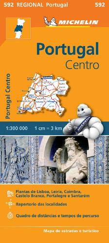 Michelin regional road map of Portugal Centro with a map graphic and mascot.