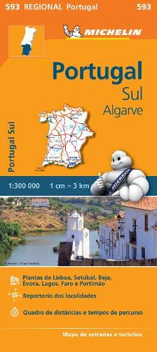 Michelin regional road map of Southern Portugal and Algarve with a scenic landscape photo.