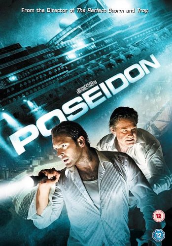 Poseidon" DVD cover featuring a capsized cruise ship and two actors.