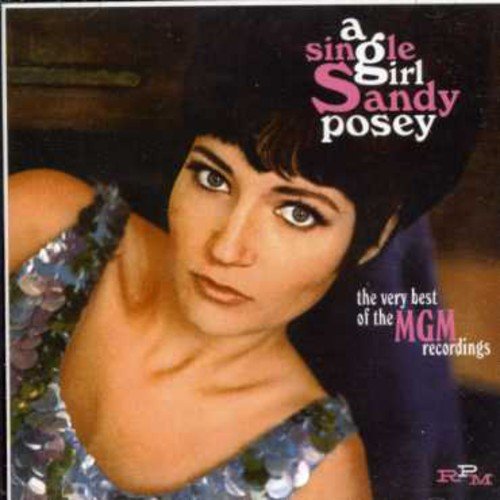 "CD cover featuring Sandy Posey in a sparkly dress, looking over her shoulder."