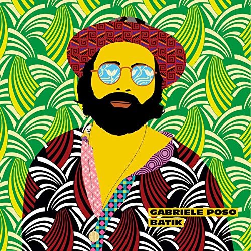 Album cover art featuring a man with patterned hat and sunglasses against a green background.