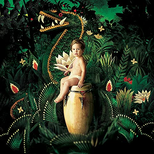 ASCLS A toddler sits on a large egg in a surreal jungle with a snake.