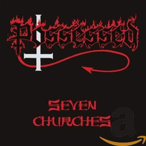 Black album cover with fiery text, a cross, and red serpent design.