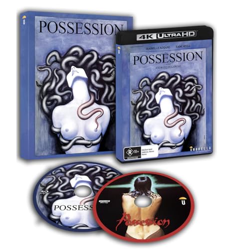 Possession" Blu-ray case and discs with abstract, pale figure and dark hair.