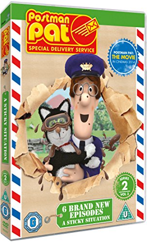 Postman Pat and Jess the cat on a DVD cover, muddy scene.