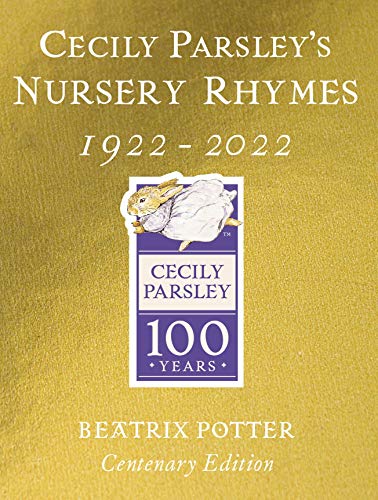 Gold cover of "Cecily Parsley's Nursery Rhymes" with a rabbit illustration.