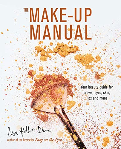 Book cover: “The Make-Up Manual” with makeup brush and gold powder.
