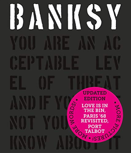 Black cover with white text: "Banksy You Are an Acceptable Level of Threat.