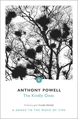Book cover: black and white tree branches with dark nests, title "The Kindly Ones".