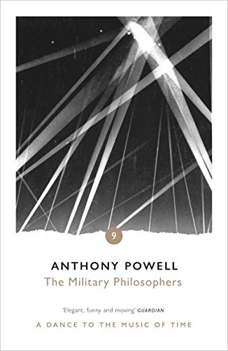 Book cover: “The Military Philosophers” by Anthony Powell, dark abstract design.