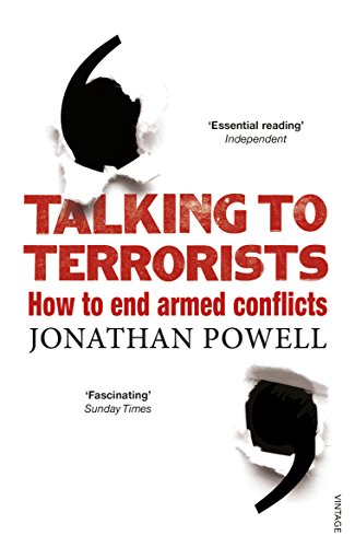 Book cover: "Talking to Terrorists" by Jonathan Powell, with torn paper details.