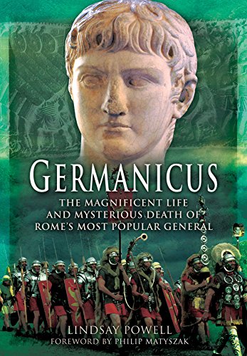 Book cover featuring a Roman bust and soldiers in battle formation.