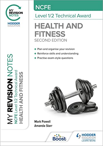 Revision notes cover for NCFE Health and Fitness award, with barbell image.