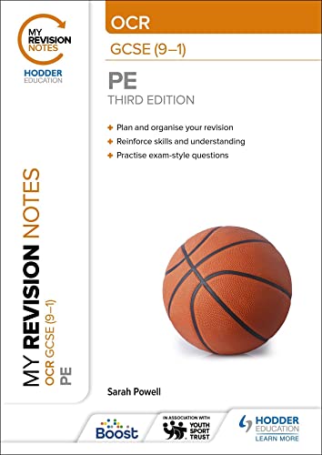 Orange and white revision notes cover for OCR GCSE PE with a basketball.