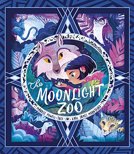 Colourful children's book cover featuring animals and possibly a moonlit or nighttime scene.