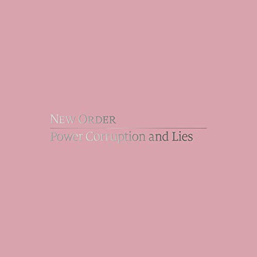 New Order’s “Power Corruption and Lies” DVD cover, pink background, silver text.