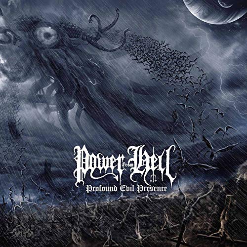 CD cover: dark, stormy landscape with demonic figure and flock of birds.